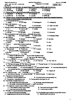 Đề thi học kỳ II môn Tiếng Anh Lớp 12 (Chương trình chuẩn) - Mã đề 736 (Có đáp án)