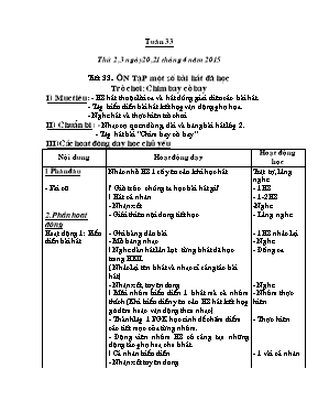 Giáo án Âm nhạc Lớp 2 - Tuần 33