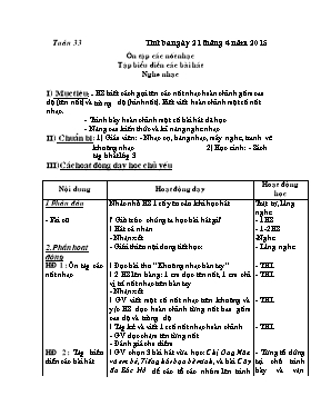 Giáo án Âm nhạc Lớp 3 - Tuần 33