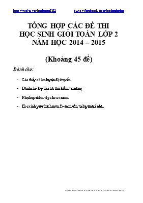 Tổng hợp các đề thi học sinh giỏi môn Toán Lớ