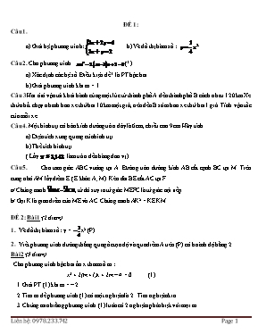 10 Đề thi thử vào Lớp 10 THPT môn Toán