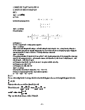 120 Đề ôn tập vào Lớp 10 môn Toán