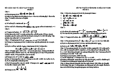 16 Đề tuyển sinh vào Lớp 10 THPT môn Toán - N