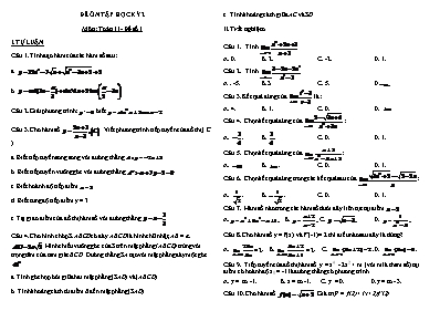 2 Đề ôn học kỳ 2 môn Toán Lớp 11 - Năm học 20