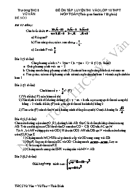 2 Đề ôn tập luyện thi vào Lớp 10 THPT môn Toán - Trường THCS Vũ Vân