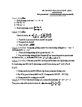 2 Đề thi thử vào Lớp 10 THPT môn Toán lần 2 (