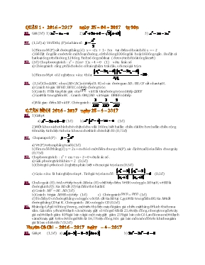 3 Đề thi học kỳ 2 môn Toán Lớp 9 - Năm học 2016-2017