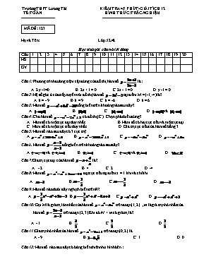 4 Đề kiểm tra Chương I môn Giải tích 12 - Trường THPT Lương Tài