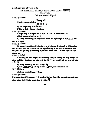 5 Đề thi khảo sát học sinh Lớp 9 lần 5 môn To