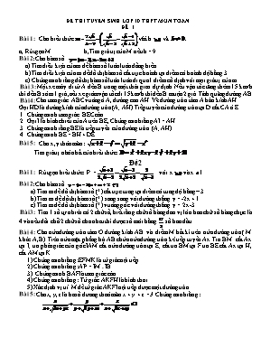 5 Đề thi tuyển sinh Lớp 10 THPT môn Toán