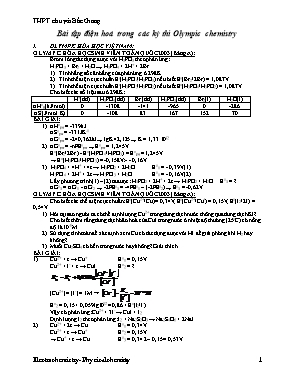 Bài tập điện hoá trong các kỳ thi Olympic chemistry