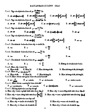 Bài tập Hàm số lượng giác Lớp 11