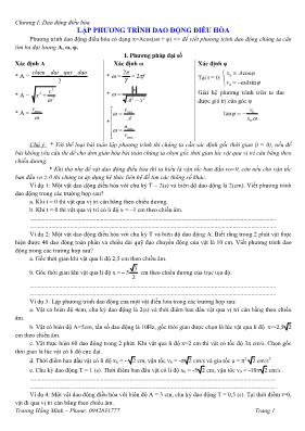 Bài tập Lập phương trình dao động điều hòa - Trương Hồng Minh