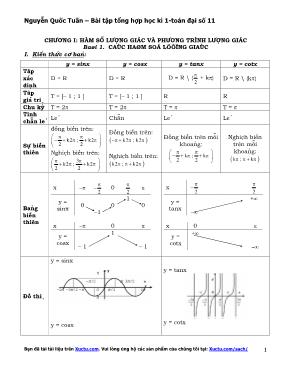 Bài tập tổng hợp học kì 1- Đại số 11 - Nguyễn Quốc Tuấn
