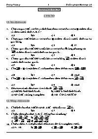 Bài tập trắc nghiệm Hình học Khối 10
