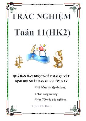 Bài tập trắc nghiệm học kỳ I môn Toán Lớp 11 - Huỳnh Chí Dũng