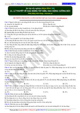 Bài tập trắc nghiệm lí thuyết về dao động tắt dần, dao động cưỡng bức