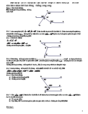 Bài tập về dấu hiệu nhận biết hai đường thẳng song song - Hình học Lớp 7