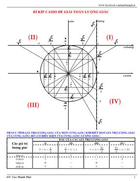 Bí kíp Casio để giải toán lượng giác -  Cao Thành Thái