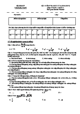 Bộ đề kiểm tra học kỳ 2 môn Toán Lớp 11 - Năm