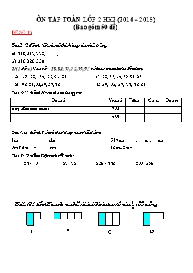 Bộ đề ôn tập kiểm tra học kỳ II môn Toán Lớp 2