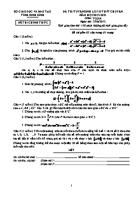 Bộ đề thi tuyển sinh vào Lớp 10 THPT chuyên môn Toán - Vòng II