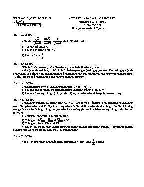 Bộ đề thi tuyển sinh vào Lớp 10 THPT môn Toán năm 2011 đến 2016 - Sở GD & ĐT Hà Nội