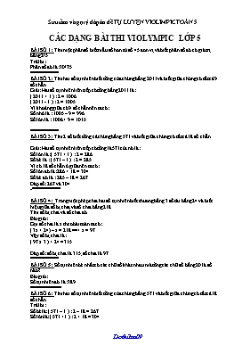 Các dạng bài thi violympic Khối 5