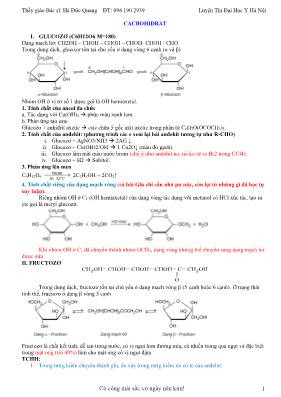 Chuyên đề bài tập ôn thi THPT Quốc gia môn Hóa học: Cacbohidrat (Phần 1) - Hà Đức Quang