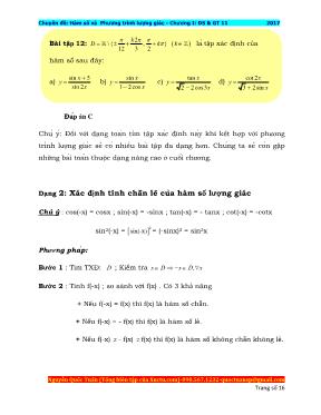 Chuyên đề: Hàm số và Phương trình lượng giác - Nguyễn Quốc Tuấn