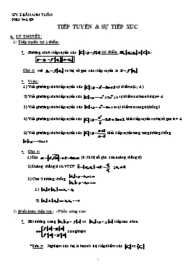 Chuyên đề Hình học 11: Tiếp tuyến & Sự tiếp x