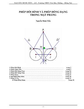 Chuyên đề Phép dời hình và phép đồng dạng trong mặt phẳng - Nguyễn Minh Tiến