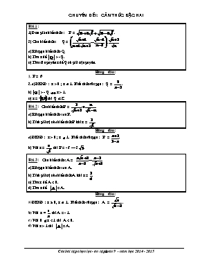 Chuyên đề Toán ôn thi vào Lớp 10 THPT