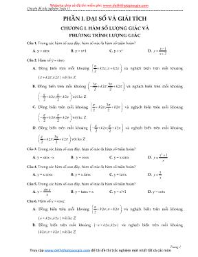Chuyên đề trắc nghiệm Toán Lớp 11