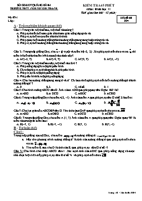 Đề kiểm tra 1 tiết môn Hình học 11 - Mã đề 004 - Trường THPT Nguyễn Chí Thanh