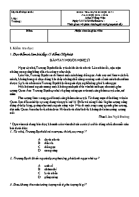 Đề kiểm tra định kì học kỳ I môn Tiếng Việt L