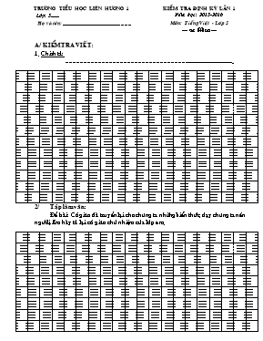 Đề kiểm tra định kỳ lần 1 môn Tiếng Việt Lớp 