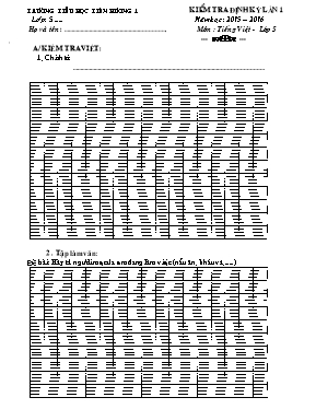 Đề kiểm tra định kỳ lần 1 môn Tiếng Việt Lớp 