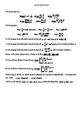 Đề kiểm tra học kì II môn Toán Lớp 11 - Đề số 2