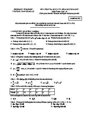 Đề kiểm tra học kỳ II môn Toán Lớp 10 - Mã đề