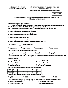 Đề kiểm tra học kỳ II môn Toán Lớp 10 - Mã đề