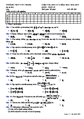 Đề kiểm tra học kỳ II môn Toán Lớp 10 - Mã đề