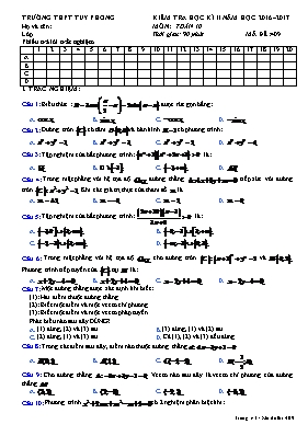 Đề kiểm tra học kỳ II môn Toán Lớp 10 - Mã đề