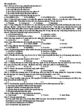 Đề luyện thi THPT Quốc gia môn Hóa học - Phần lý thuyết tổng hợp
