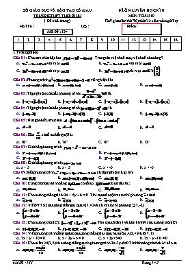 Đề ôn luyện học kì II môn Toán Lớp 10 - Mã đề