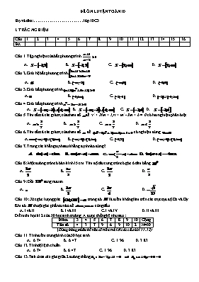 Đề ôn luyện Toán Lớp 10