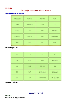 Đề ôn luyện violympic Toán 5 - Vòng 9