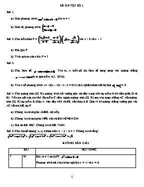 Đề ôn tập môn Toán Khối 9 - Đề 1 (Có đáp án)