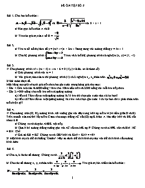 Đề ôn tập môn Toán Khối 9 - Đề số 5 (Có đáp án)