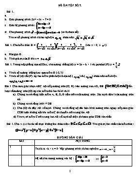 Đề ôn tập môn Toán Khối 9 - Đề số 7 (Có đáp án)